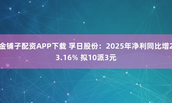 金铺子配资APP下载 孚日股份：2025年净利同比增23.16% 拟10派3元