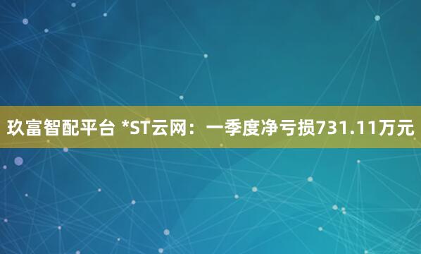 玖富智配平台 *ST云网：一季度净亏损731.11万元